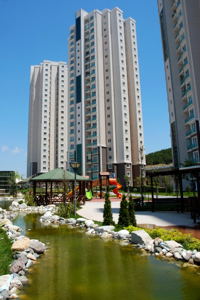 Architecture apartment block tall
