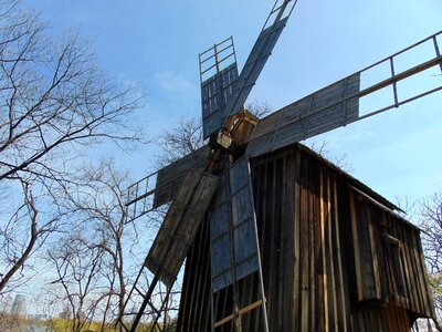 Rustic windmill wooden old photo