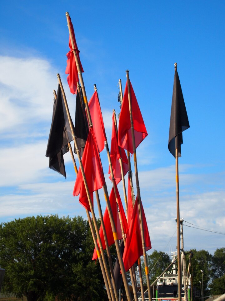 Flags red black