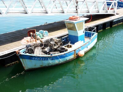 Ocean fisherman boat fishing photo