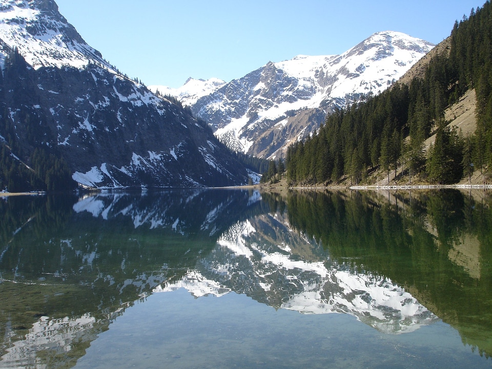 Mirroring waters mountains photo