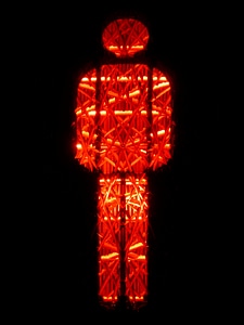 Red little green man traffic signal