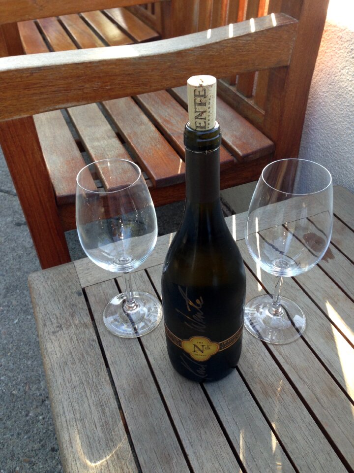 Winery white wineglass