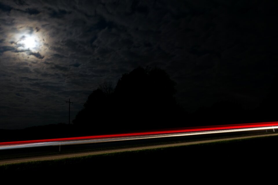 Red traffic night