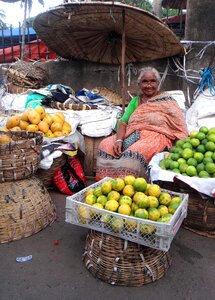 Vegetables selling fruit