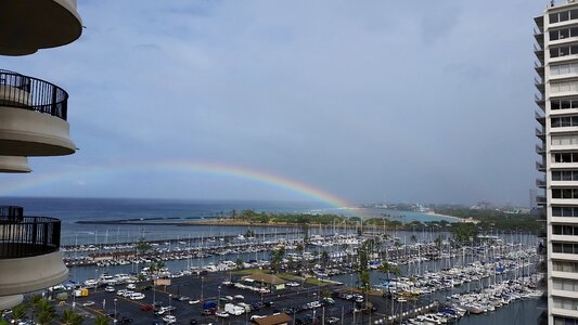City blue rainbow
