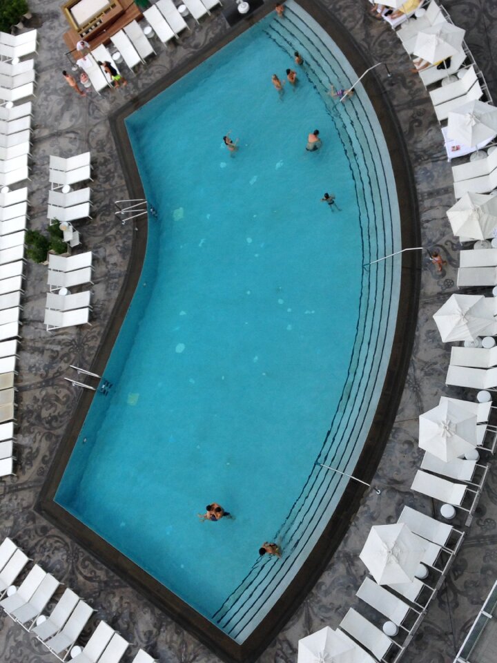 Hotel pool top plan view