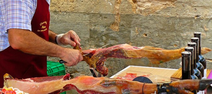 Serano ham market butcher