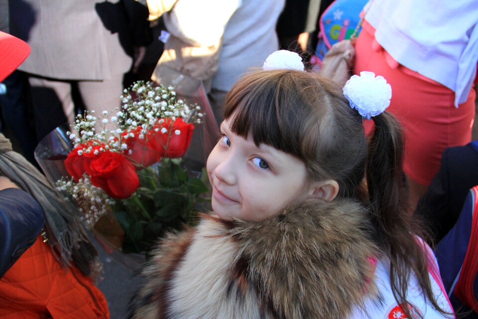 First grader schoolgirl girl