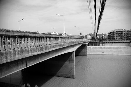 Black and white bridge chinese architecture photo