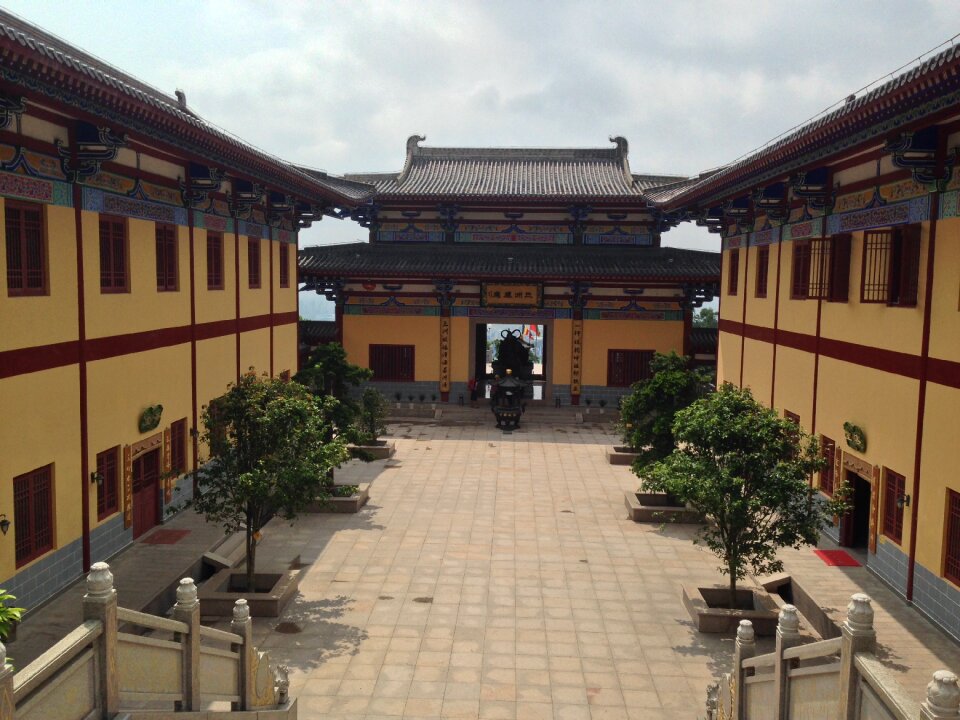 Blue sky and white clouds buddhism temple