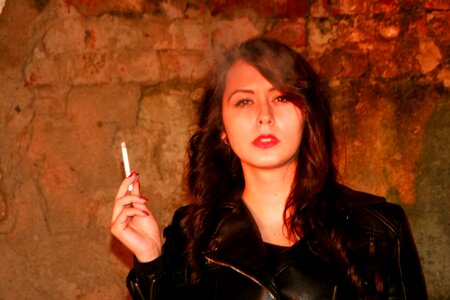 Cigarette black hair seduction