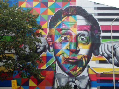 Painted wall facade colorful