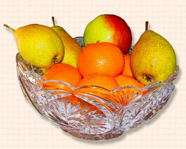 Mandarin glass bowl fruit