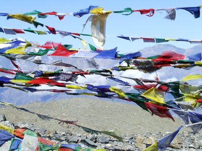 Prayer flags himalayan nepal photo