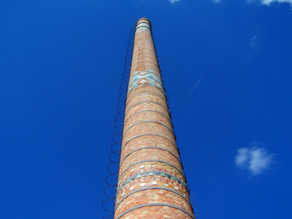 Chimney zsolnay factory blue sky