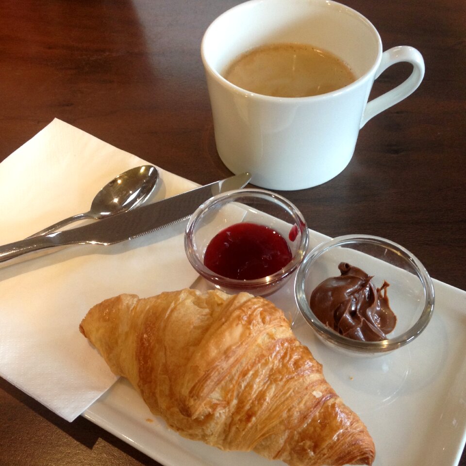 Morning french paris cafe
