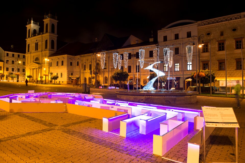 Night buildings banská bystrica