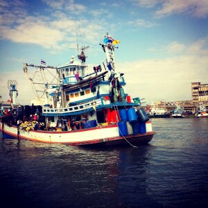 Fishing barge asia photo