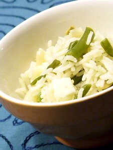 Green beans pine nuts basmati