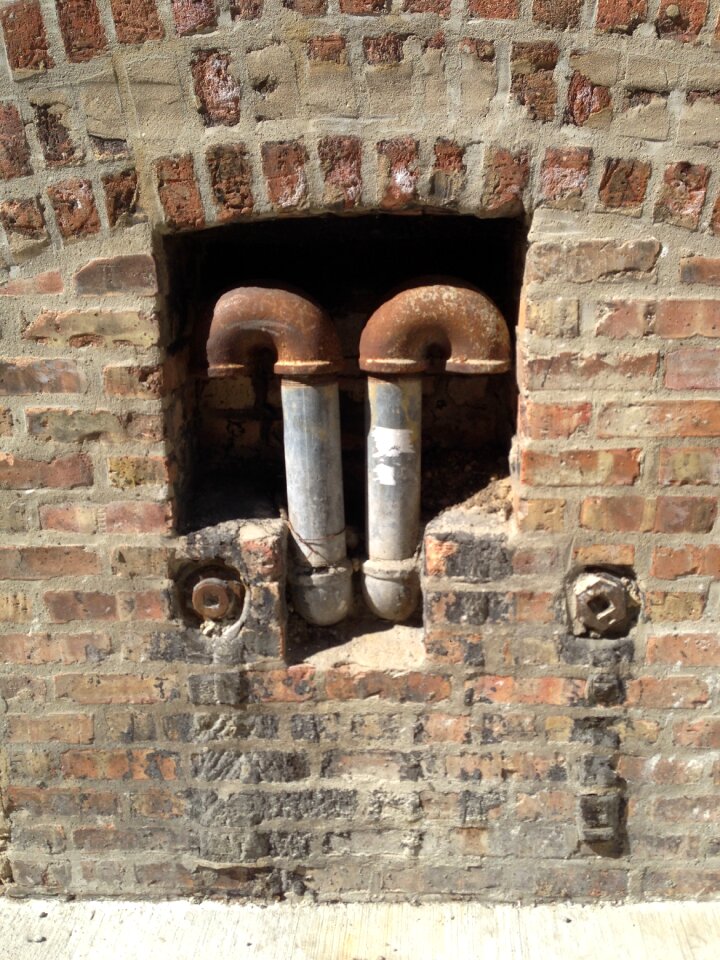 Brick metallic old