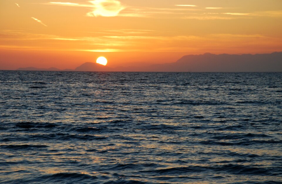 Sea evening the coast