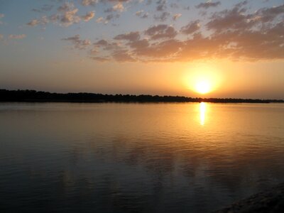 Sunset reflection river photo