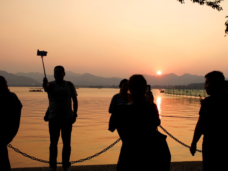 Landscape people silhouette