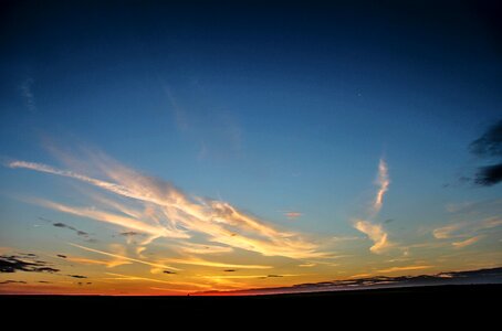 Sunset colors cloudy sky photo