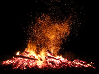 Wood flame burn photo