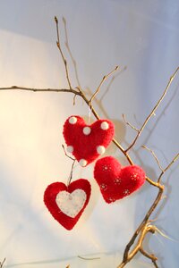 Christmas felt hearts rustic