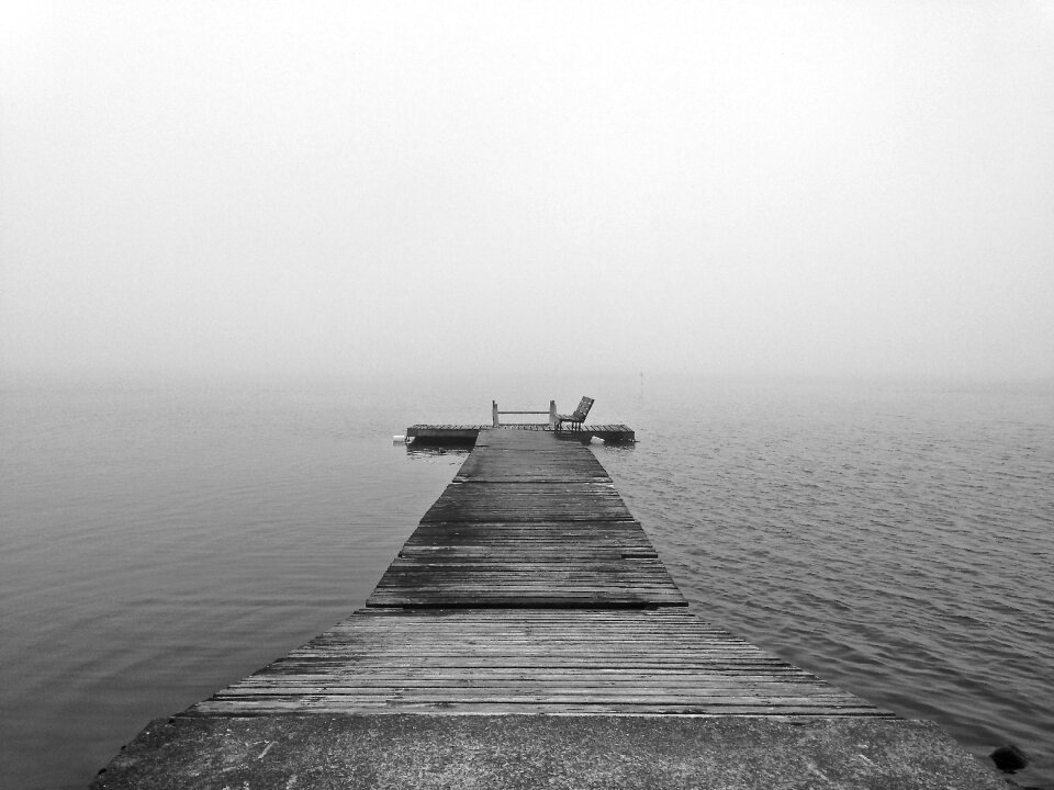 Lake foggy calm