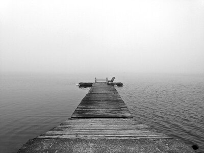 Lake foggy calm