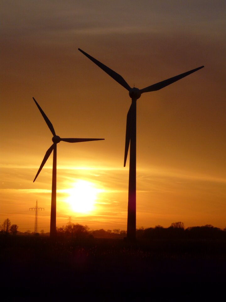 Energy sunset wind energy