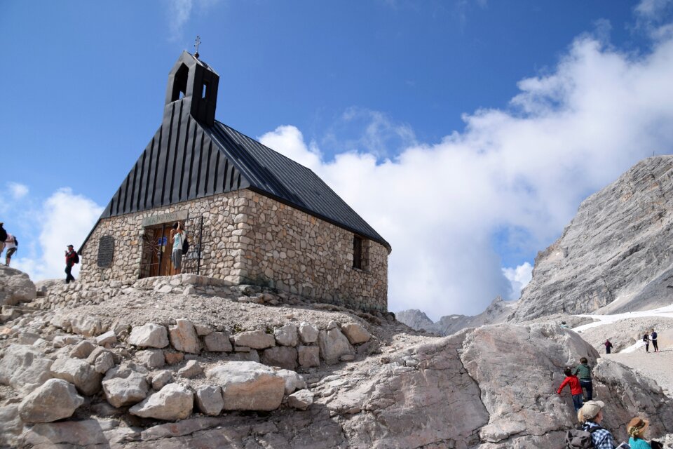 Mountain landscape zugspitze church