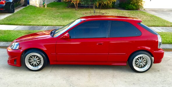 Red car vehicle auto