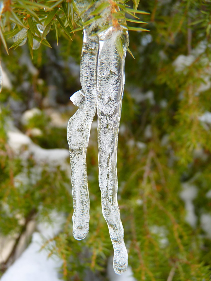 Winter icicle ice