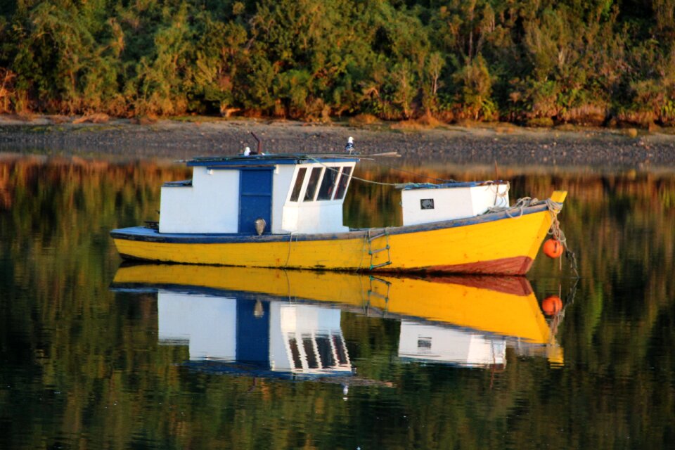 Southern chile fishermen boats