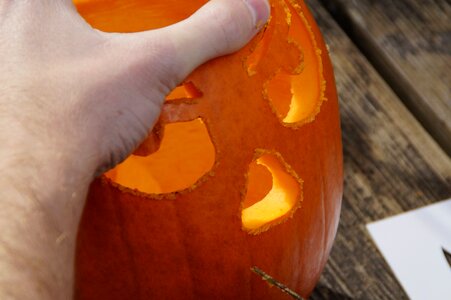 Orange vegetables hollow out