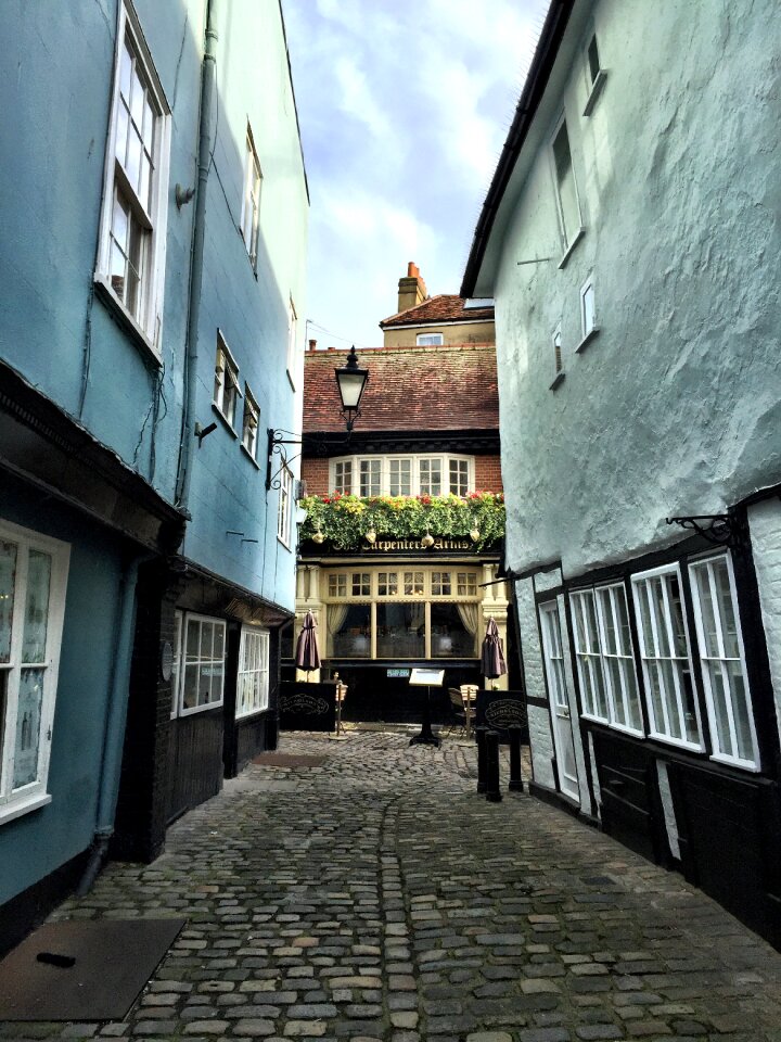 Narrow road cobblestone
