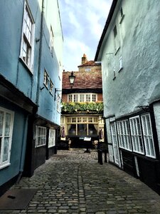 Narrow road cobblestone