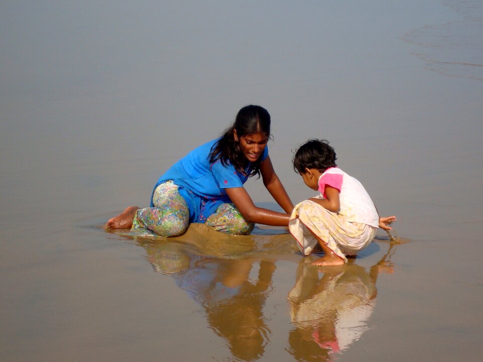 Kids ocean water photo