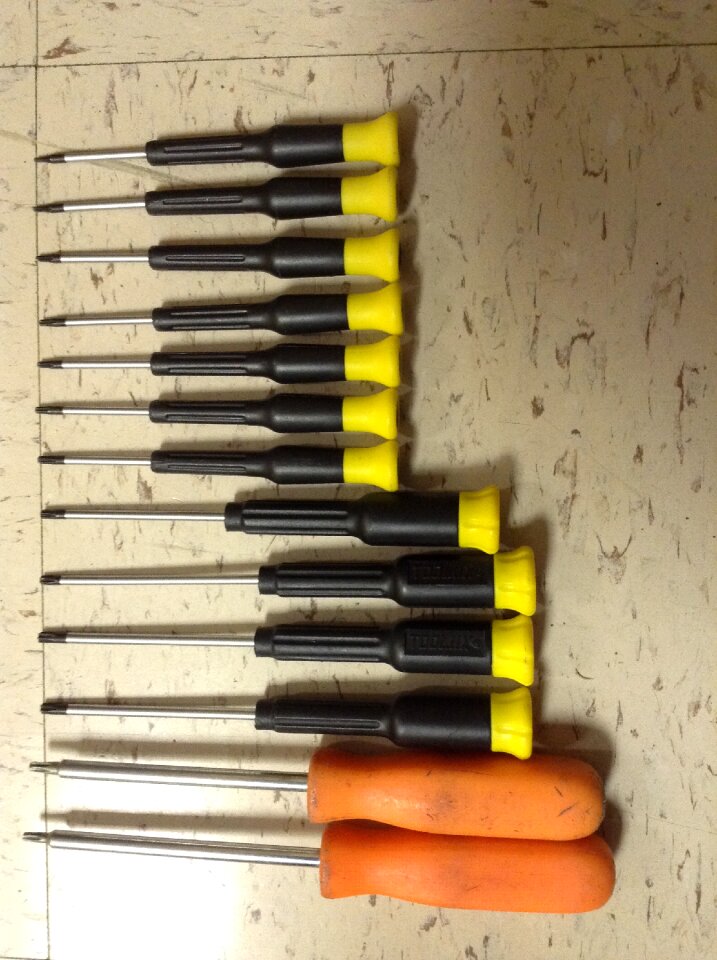 Set of screwdrivers tools inventory