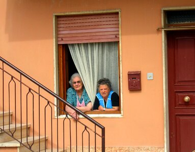 Italy ladies at the windows photo