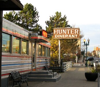 Vintage diner rail car style diner small town diner