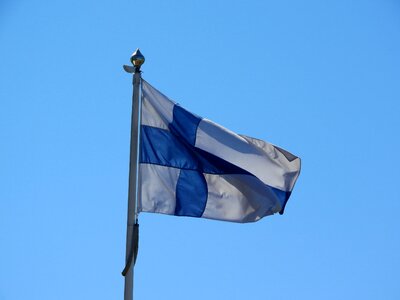 Finnish flag siniristilippu blue cross photo