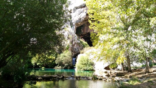 Spain cave waterfall photo