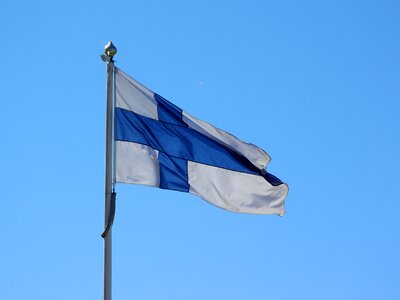 Finnish flag siniristilippu blue cross photo