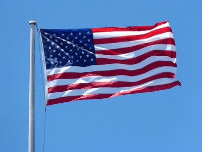 Patriotic united states american flag waving photo