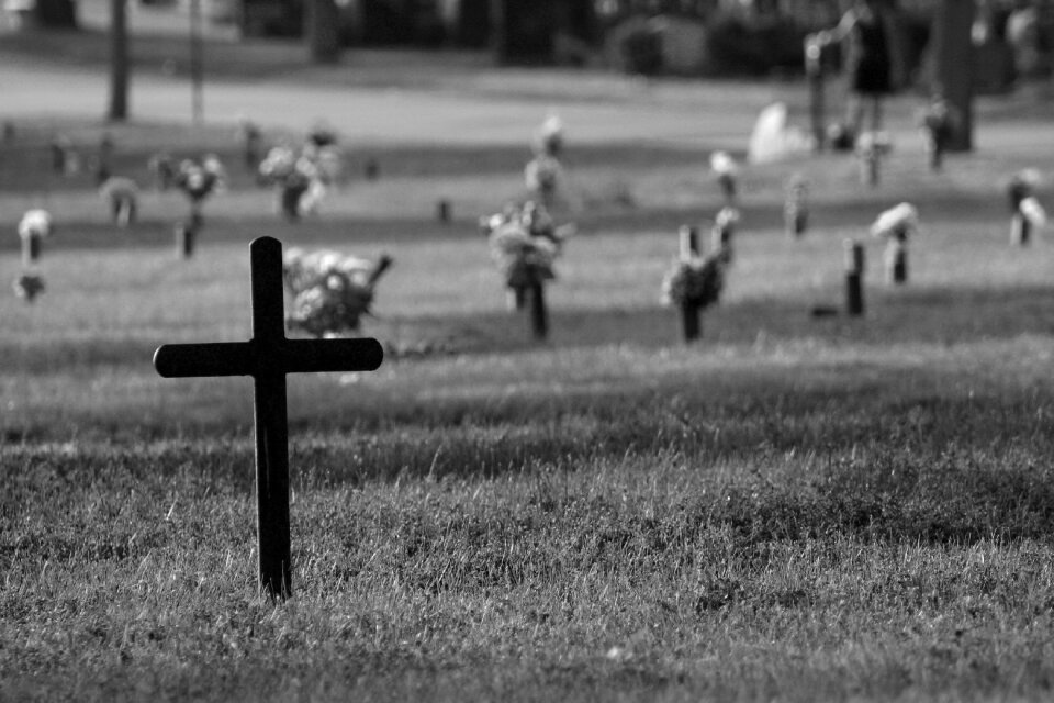 Cemetery remembrance day gray cross